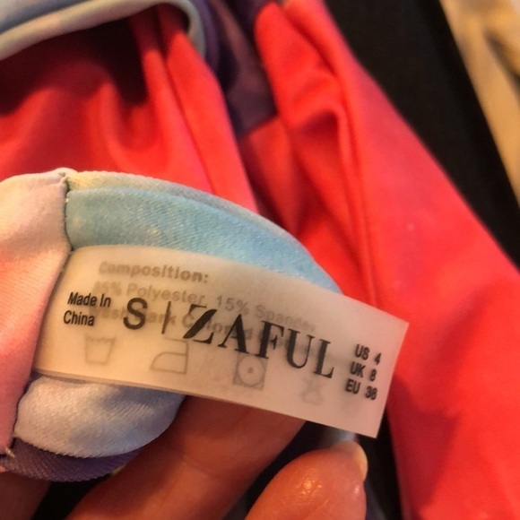 ZAFUL Sherbet Colors Peek a Boo Top Bikini Size 4 NWOT - Picture 10 of 12